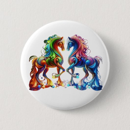schattig paard ronde button 5,7 cm (Voorkant)