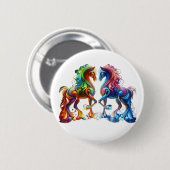 schattig paard ronde button 5,7 cm (Voorkant /achterkant)