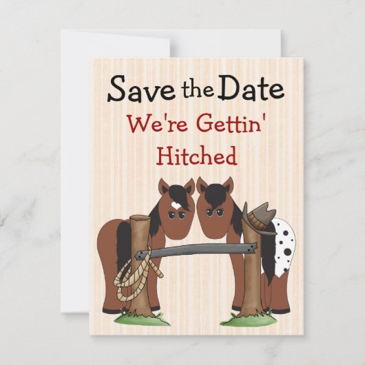 Schattig Paard Save the Date Huwelijksbericht (Voorkant)
