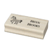 Schattig paardje aangepaste naam rubberstempel (Stempel)