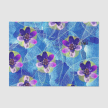 Schattig paars en blauw artistiek bloempatroon