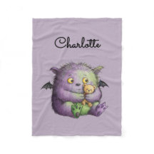Schattig Paars Groen Fluffig Monster Kinderen