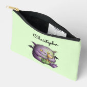 Schattig Paars Groen Fluffig Monster Vriend Etui (Open)