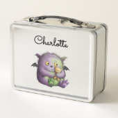Schattig Paars Groen Fluffy Monster Buddy (Achterkant)