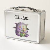 Schattig Paars Groen Fluffy Monster Buddy (Voorkant)