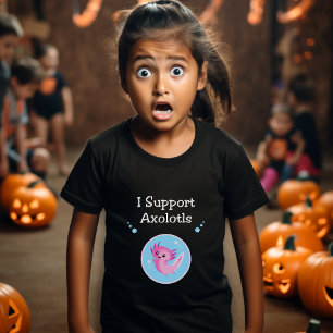 Schattig Paars Ik Steun Axolotls Donkere Kleur T-shirt
