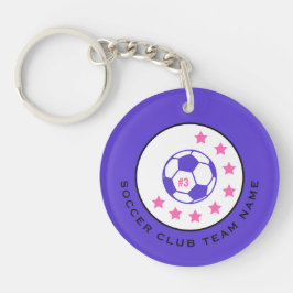 Schattig Paars Maatwerk Voetbalshirt Nummer Naam Sleutelhanger