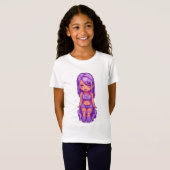Schattig paars meisje  t-shirt (Voorkant volledig)