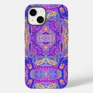 Schattig paars paisleymotief Case-Mate iPhone 14 hoesje