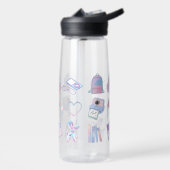 schattig paars patroon waterfles (Links)