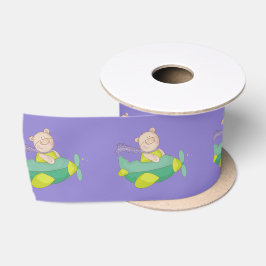 Schattig Paars Teddy Bear Ribbon Satijnen Lint