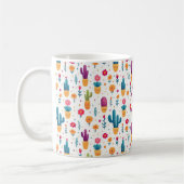 Schattig Paarse Blauwgroen Floral Cactus Script Mo Koffiemok (Links)
