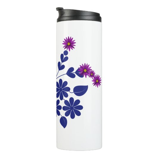 Schattig Paarse Bloem Thermosbeker (Geroteerd rechts)