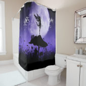 Schattig Paarse fee silhouet 2 Douchegordijn (In situ)