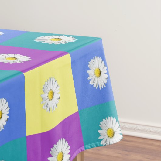 Schattig Paarse Geel Blauw Boho Daisy Tafelkleed (Voorbeeld)