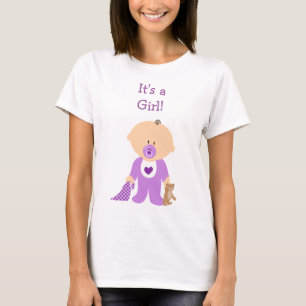 Schattig Paarse geklede Baby zwangerschaps shirt