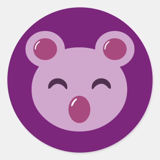 Schattig Paarse Koala Beer Ronde Sticker (Voorkant)