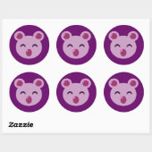 Schattig Paarse Koala Beer Ronde Sticker (Vel)
