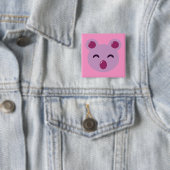 Schattig Paarse Koala Beer Vierkante Button 5,1 Cm (In situ)