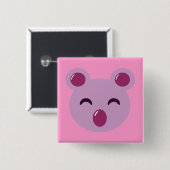 Schattig Paarse Koala Beer Vierkante Button 5,1 Cm (Voorkant /achterkant)