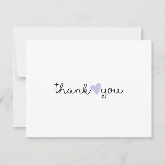 Schattig Paarse Lavendel Hart Dank Je Wel Bedankkaart (Voorkant)