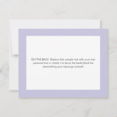 Schattig Paarse Lavendel Hart Dank Je Wel Bedankkaart (Achterkant)