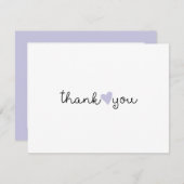 Schattig Paarse Lavendel Hart Dank Je Wel Bedankkaart (Voorkant / Achterkant)
