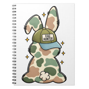 Schattig Paasei Jager Konijn – Grappige Camouflage Notitieboek