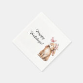 Schattig Paasfeest met een knuffelkonijn Servet (Hoek)