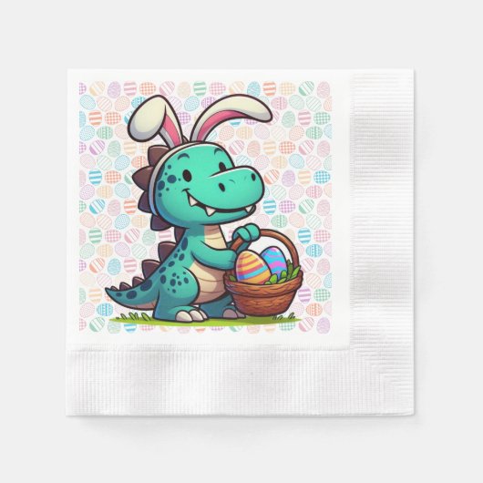 Schattig, paashaas dinosaurus servet (Voorkant)