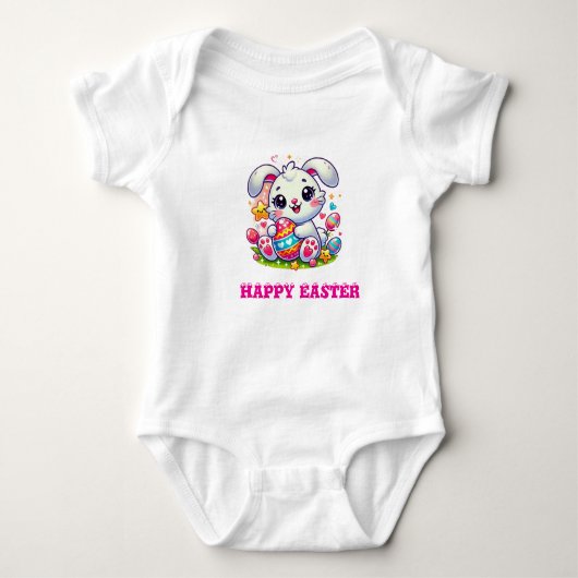 Schattig paashaas T-shirt voor baby's (Voorkant)