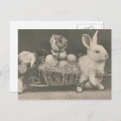 Schattig paaskonijn feestdagenkaart (Voorkant / Achterkant)