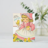 Schattig paasmeisje briefkaart (Staand voorkant)