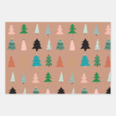 Schattig paaspatroon bomen groen rood roze schatti inpakpapier vel (Voorkant 2)
