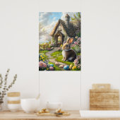 Schattig Paasschilderij Poster (Keuken)