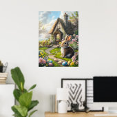 Schattig Paasschilderij Poster (Thuiskantoor)