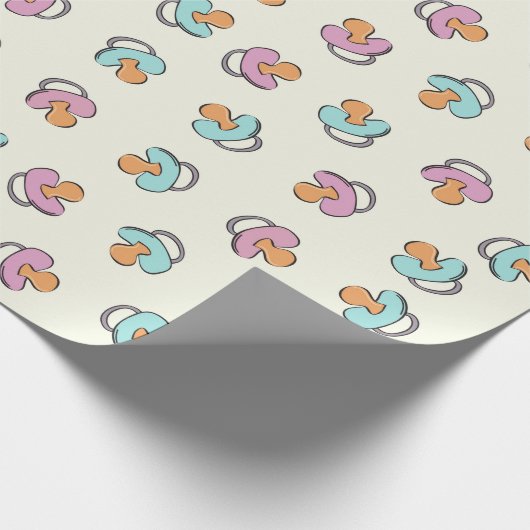 Schattig Pacifier Gender Reopenbaart Baby shower Cadeaupapier (Hoek)