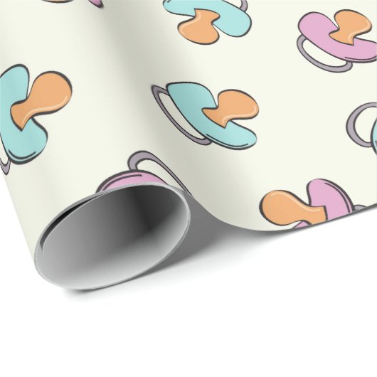 Schattig Pacifier Gender Reopenbaart Baby shower Cadeaupapier (Rol Hoek)