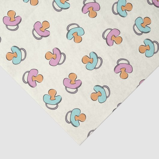 Schattig Pacifier Gender Reopenbaart Baby shower Tissuepapier (Detail)