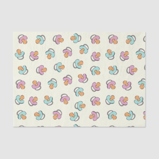 Schattig Pacifier Gender Reopenbaart Baby shower Tissuepapier (Voorkant)