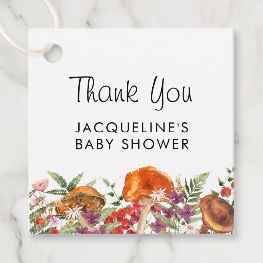 Schattig paddenstoel Baby shower dank u Bedankjes Labels (Voorkant)