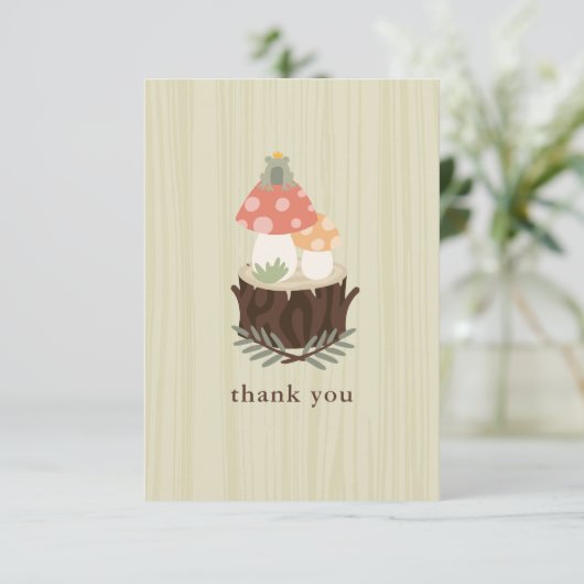 Schattig paddenstoel Baby shower dank u Bedankkaart (Staand voorkant)