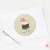 Schattig paddenstoel Baby shower dank u Ronde Sticker (Envelop)