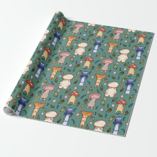 Schattig paddenstoelwerkpapier cadeaupapier
