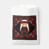 schattig Palestijns meisje Borduurwerk rode tatree Bedankzakje (Voorkant)