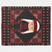 schattig Palestijns meisje Borduurwerk rode tatree Fleece Deken (Voorkant (Horizontaal))