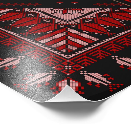 schattig Palestijns meisje Borduurwerk rode tatree Foto Afdruk (Hoek)