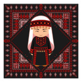 schattig Palestijns meisje Borduurwerk rode tatree Foto Afdruk (Voorkant)