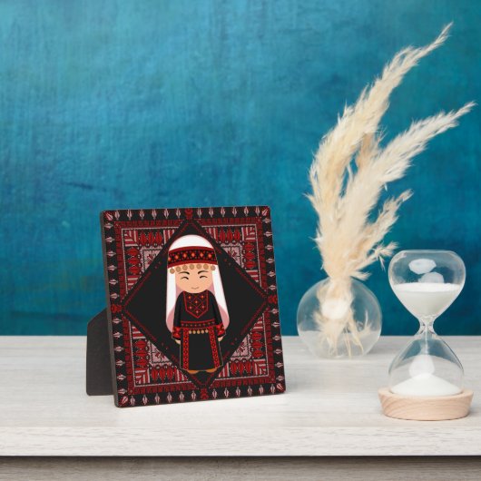 schattig Palestijns meisje Borduurwerk rode tatree Fotoplaat (Insitu)