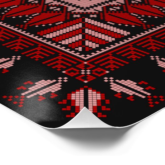 schattig Palestijns meisje Borduurwerk rode tatree Perfect Poster (Hoek)